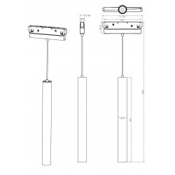 Pakabinamas šviestuvas L-CLICK.15 magnetinei sistemai ROLLER.15 7W Baltas ZigBee pristatymas