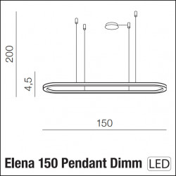 PAKABINAMAS LED ŠVIESTUVAS ELENA 150 60W aukso spalvos