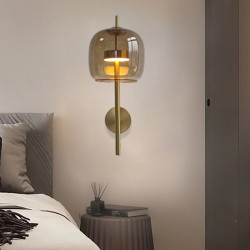 SIENINIS LED ŠVIESTUVAS JUBE 8,5W DŪMINTO STIKLO | AUKSO SPALVOS pigiau