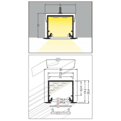 LED PROFILIS LINEA-IN20 EE7F/U7 ĮLEIDŽIAMAS, 1M, JUODAS pigiau