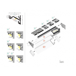 LED PROFILIS CORNER14 EE7F/TY KAMPINIS, 2M, JUODAS kaina