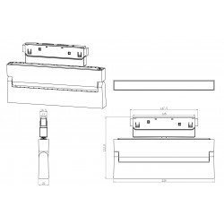 Šviestuvas L-CLICK.15 magnetinei sistemai SHAPER_L.15 12W Baltas ZigBee pristatymas