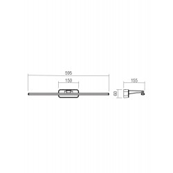 SIENINIS LED ŠVIESTUVAS STEAM 12W L59,5 BALTAS kaina