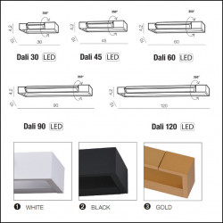 SIENINIS LED ŠVIESTUVAS DALI 90 24W 3000K AUKSO SPALVOS pigiau