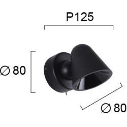 SIENINIS LED ŠVIESTUVAS ENZO 5,6W  JUODAS