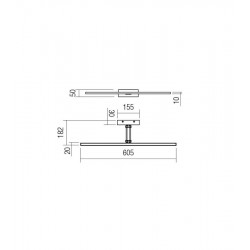 Sieninis LED šviestuvas LINEAR 16,4W juodas