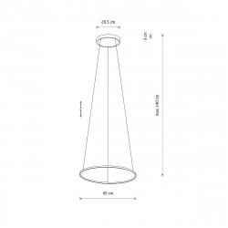 PAKABINAMAS LED ŠVIESTUVAS CIRCOLO 18W 3000K JUODAS pigiau