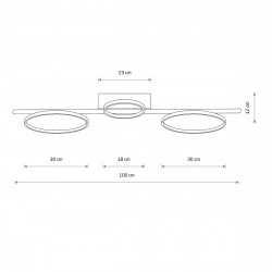 LUBINIS | SIENINIS LED ŠVIESTUVAS CIRCOLO 33W 3000K JUODAS pigiau