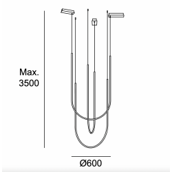 PAKABINAMAS LED ŠVIESTUVAS TUBS MODULAR TRIPLEX Arch CROSS 119,7W juodas kaina