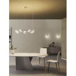 Pakabinamas LED šviestuvas SINCLAIR 74,7 aukso spalvos dimeriuojamas pigiau
