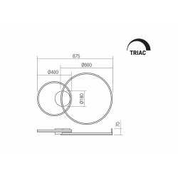 Lubinis | sieninis LED šviestuvas Orbit 63W CCT baltas dimeriuojamas
