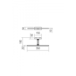 Sieninis LED šviestuvas LINEAR 8W juodas
