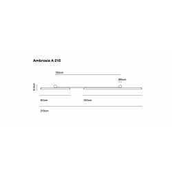 Sieninis LED šviestuvas AMBROSIA A 210 28,8W aukso spalvos
