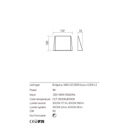 Sieninis LED šviestuvas STEALTH 1W baltas kaina