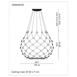 PAKABINAMAS LED ŠVIESTUVAS MESH D100 64W kaina