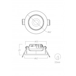 ĮLEIDŽIAMAS LED ŠVIESTUVAS SPARK ADJUSTABLE 3W IP65 JUODAS kaina