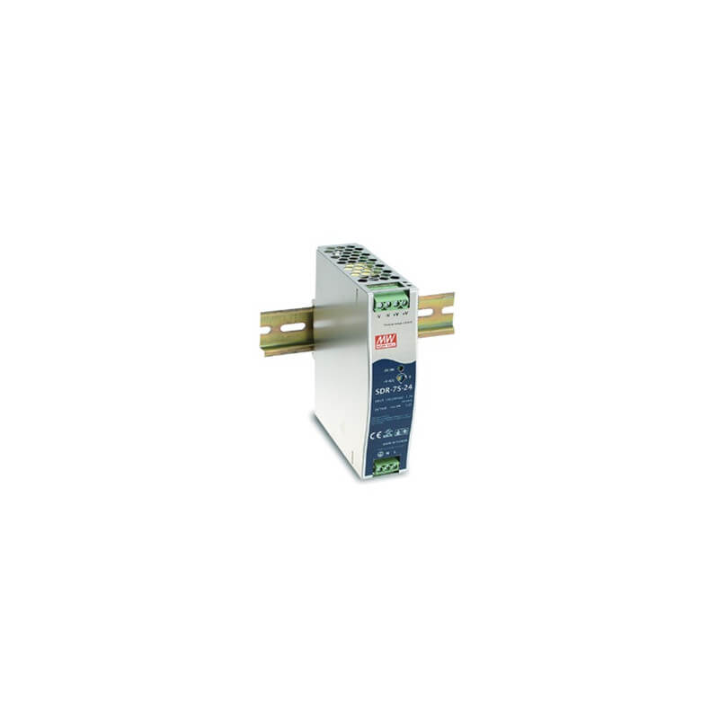 IMPULSINIS MAITINIMO ŠALTINIS TVIRTINAMAS ANT DIN BĖGIO 75W 24V MEAN WELL SDR-75-24
