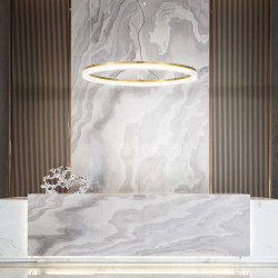 Pakabinamas LED šviestuvas CROWN SP D80 42W žalvario spalvos kaina