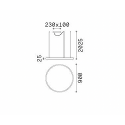 Pakabinamas LED šviestuvas ORACLE SLIM SP D090 43W baltas DALI