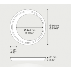 LUBINIS LED ŠVIESTUVAS TIDAL D60 37W BALTAS pristatymas