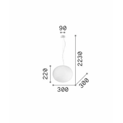 Pakabinamas šviestuvas COTTON SP1 D30 baltas pigiau