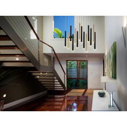PAKABINAMAS LED ŠVIESTUVAS VARAS 14 70W H300 JUODAS | AUKSO SPALVOS skubiai