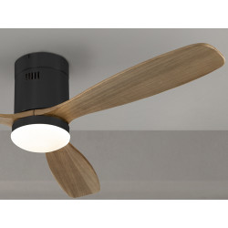 LUBINIS LED ŠVIESTUVAS SIROCO SU VENTILIATORIUMI 24W CCT RUDAS | JUODAS pigiau