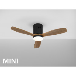 LUBINIS LED ŠVIESTUVAS SIROCO MINI SU VENTILIATORIUMI 24W CCT RUDAS | JUODAS kaina