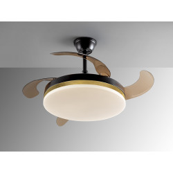 LUBINIS LED ŠVIESTUVAS VENTO SU VENTILIATORIUMI 36W CCT JUODAS | AUKSO SPALVOS