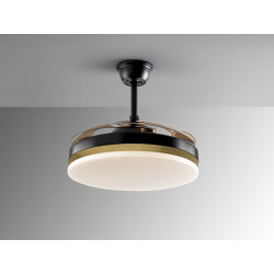 LUBINIS LED ŠVIESTUVAS VENTO SU VENTILIATORIUMI 36W CCT JUODAS | AUKSO SPALVOS kaina