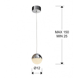 PAKABINAMAS LED ŠVIESTUVAS SPHERE D12 4,8W CHROMO SPALVOS skubiai