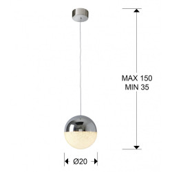 PAKABINAMAS LED ŠVIESTUVAS SPHERE D20 9,6W CHROMO SPALVOS atsiliepimai
