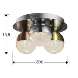 LUBINIS LED ŠVIESTUVAS SPHERE D30 14,4W ŽALVARIO | VARIO | CHROMO SPALVOS pristatymas