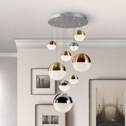 PAKABINAMAS LED ŠVIESTUVAS SPHERE D50 54W ŽALVARIO | VARIO | CHROMO SPALVOS pristatymas