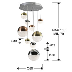 PAKABINAMAS LED ŠVIESTUVAS SPHERE D50 54W ŽALVARIO | VARIO | CHROMO SPALVOS atsiliepimai