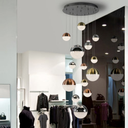 PAKABINAMAS LED ŠVIESTUVAS SPHERE D60 78,6W ŽALVARIO | VARIO | CHROMO SPALVOS pristatymas