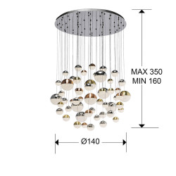 PAKABINAMAS LED ŠVIESTUVAS SPHERE D140 288W ŽALVARIO | VARIO | CHROMO SPALVOS atsiliepimai