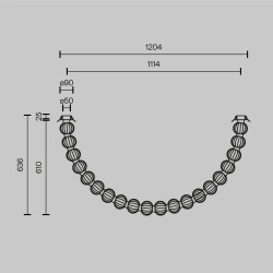 Pakabinamas LED šviestuvas AMULET 36W aukso spalvos pristatymas