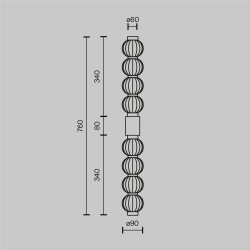 Sieninis LED šviestuvas AMULET 19W aukso spalvos pristatymas
