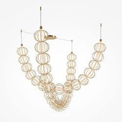 Pakabinamas LED šviestuvas GOLDEN CAGE 107W aukso spalvos kaina
