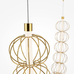 Pakabinamas LED šviestuvas GOLDEN CAGE 107W aukso spalvos internetu