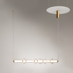 Pakabinamas LED šviestuvas COSMO 39W žalvario spalvos kaina