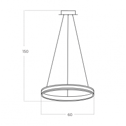 PAKABINAMAS LED ŠVIESTUVAS RIO D60 43W JUODAS | AUKSO SPALVOS pigiau