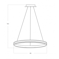 PAKABINAMAS LED ŠVIESTUVAS RIO D80 54W JUODAS | AUKSO SPALVOS pigiau