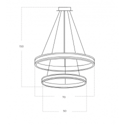 PAKABINAMAS LED ŠVIESTUVAS RIO D70 | D50 86W JUODAS | AUKSO SPALVOS kaina