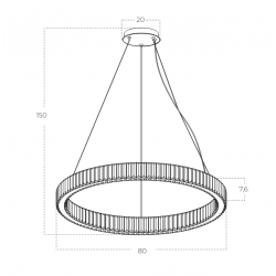 PAKABINAMAS LED ŠVIESTUVAS SPARK D80 72W AUKSO SPALVOS pigiau