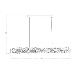PAKABINAMAS LED ŠVIESTUVAS FLORENCE L100 36W AUKSO SPALVOS skubiai