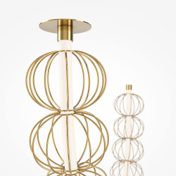 Pakabinamas LED šviestuvas GOLDEN CAGE 117W aukso spalvos internetu
