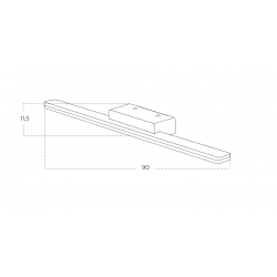 SIENINIS LED ŠVIESTUVAS EPSILON L90 27W 4000K JUODAS kaina