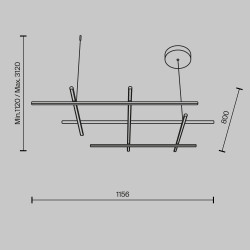 PAKABINAMAS LED ŠVIESTUVAS RADIANCE 80W AUKSO SPALVOS skubiai